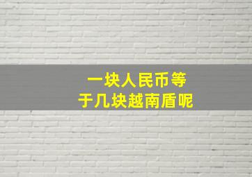 一块人民币等于几块越南盾呢