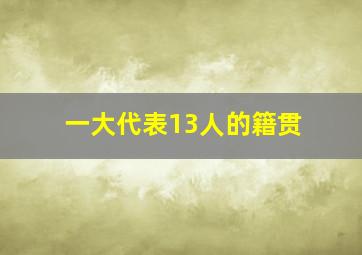 一大代表13人的籍贯