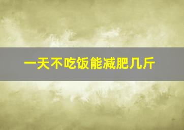 一天不吃饭能减肥几斤