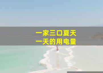 一家三口夏天一天的用电量