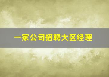 一家公司招聘大区经理