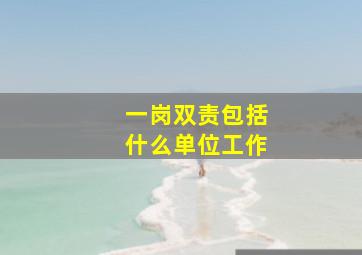 一岗双责包括什么单位工作