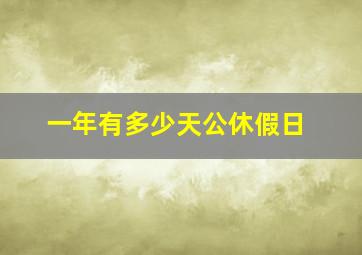 一年有多少天公休假日