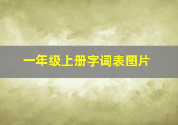 一年级上册字词表图片