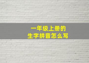 一年级上册的生字拼音怎么写