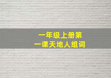 一年级上册第一课天地人组词