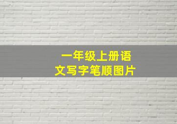 一年级上册语文写字笔顺图片