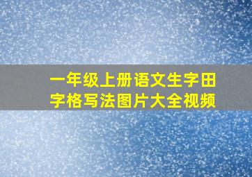 一年级上册语文生字田字格写法图片大全视频