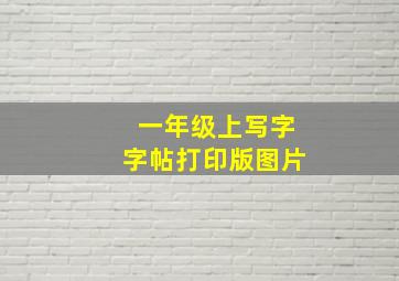 一年级上写字字帖打印版图片