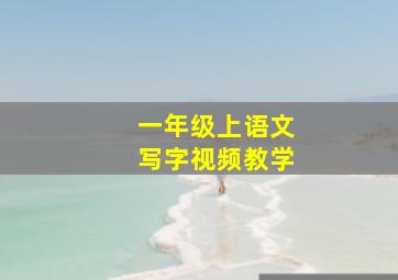 一年级上语文写字视频教学