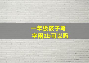 一年级孩子写字用2b可以吗