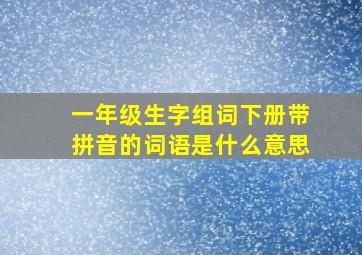 一年级生字组词下册带拼音的词语是什么意思