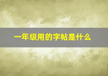 一年级用的字帖是什么