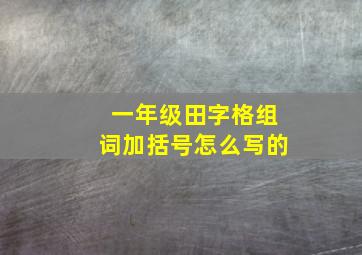 一年级田字格组词加括号怎么写的