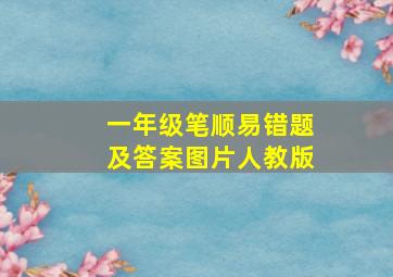 一年级笔顺易错题及答案图片人教版