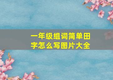 一年级组词简单田字怎么写图片大全