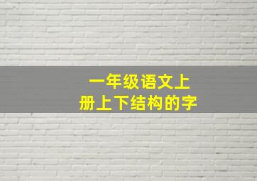 一年级语文上册上下结构的字