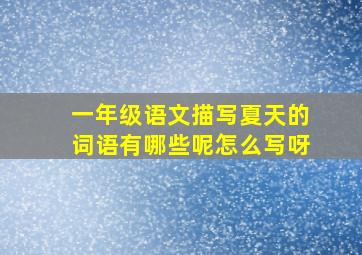 一年级语文描写夏天的词语有哪些呢怎么写呀