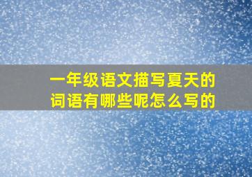 一年级语文描写夏天的词语有哪些呢怎么写的