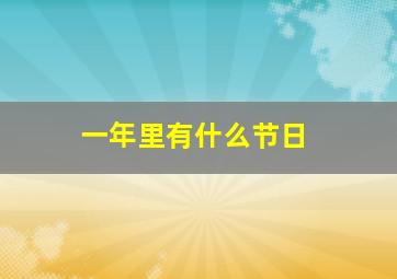 一年里有什么节日