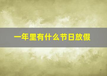 一年里有什么节日放假