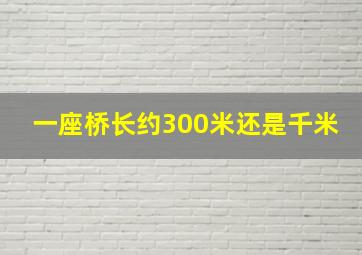 一座桥长约300米还是千米