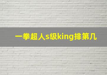 一拳超人s级king排第几