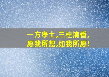 一方净土,三柱清香,愿我所想,如我所愿!