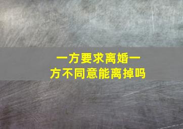 一方要求离婚一方不同意能离掉吗