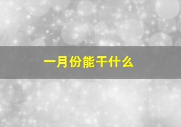 一月份能干什么