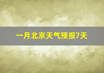 一月北京天气预报7天