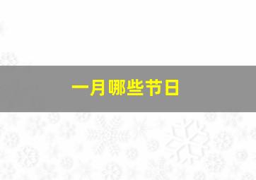 一月哪些节日