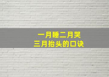 一月睡二月哭三月抬头的口诀