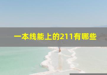 一本线能上的211有哪些