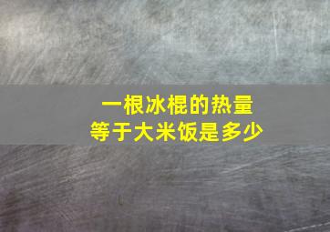 一根冰棍的热量等于大米饭是多少