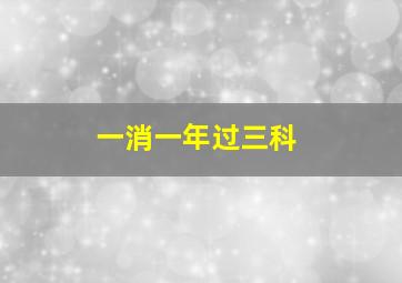 一消一年过三科