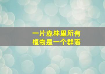 一片森林里所有植物是一个群落