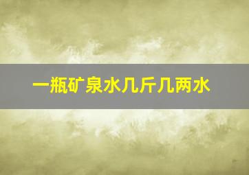 一瓶矿泉水几斤几两水