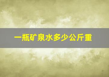 一瓶矿泉水多少公斤重