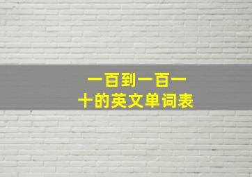 一百到一百一十的英文单词表