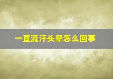 一直流汗头晕怎么回事