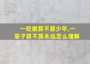 一眨眼算不算少年,一辈子算不算永远怎么理解