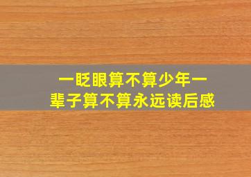 一眨眼算不算少年一辈子算不算永远读后感