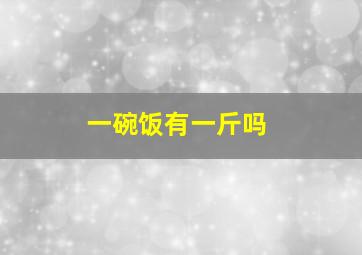 一碗饭有一斤吗