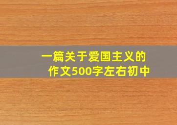 一篇关于爱国主义的作文500字左右初中