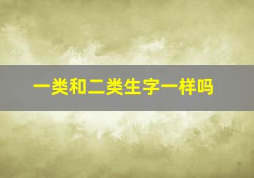 一类和二类生字一样吗