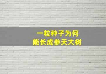 一粒种子为何能长成参天大树