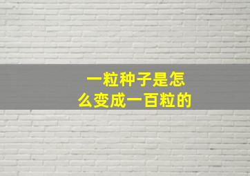 一粒种子是怎么变成一百粒的