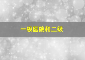 一级医院和二级