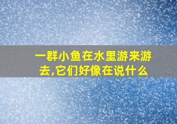 一群小鱼在水里游来游去,它们好像在说什么